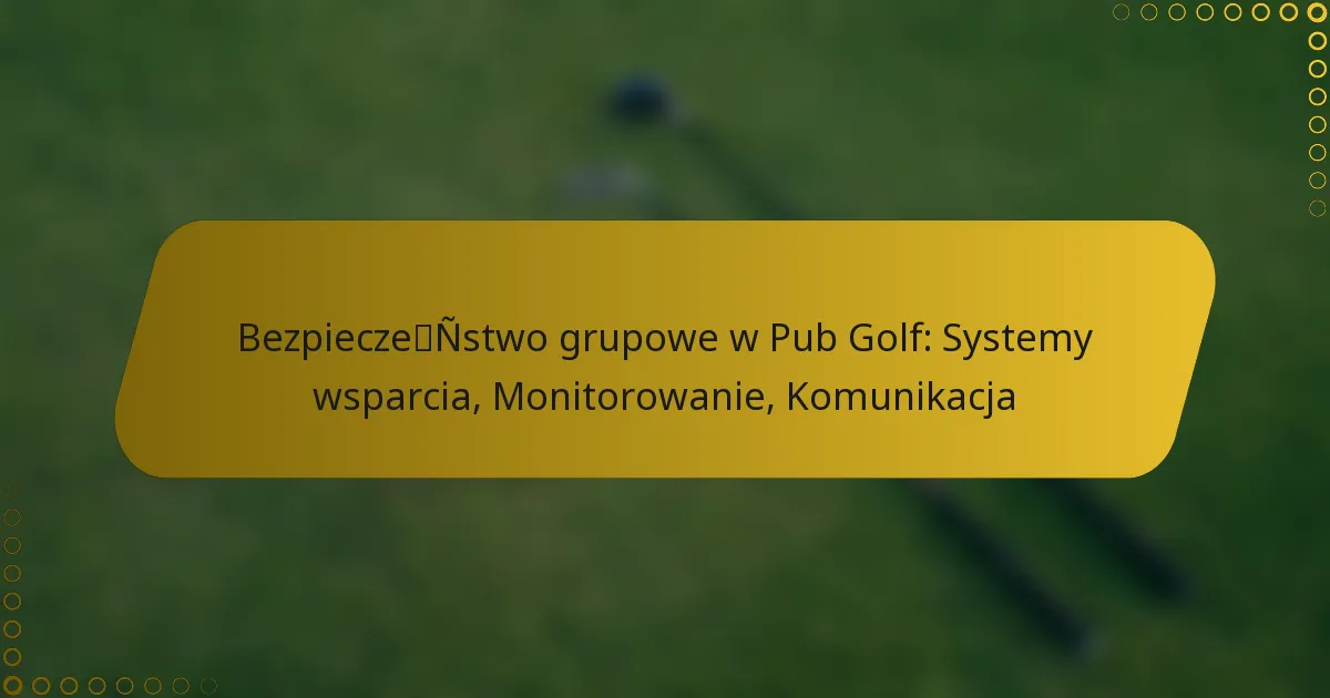Bezpieczeństwo grupowe w Pub Golf: Systemy wsparcia, Monitorowanie, Komunikacja