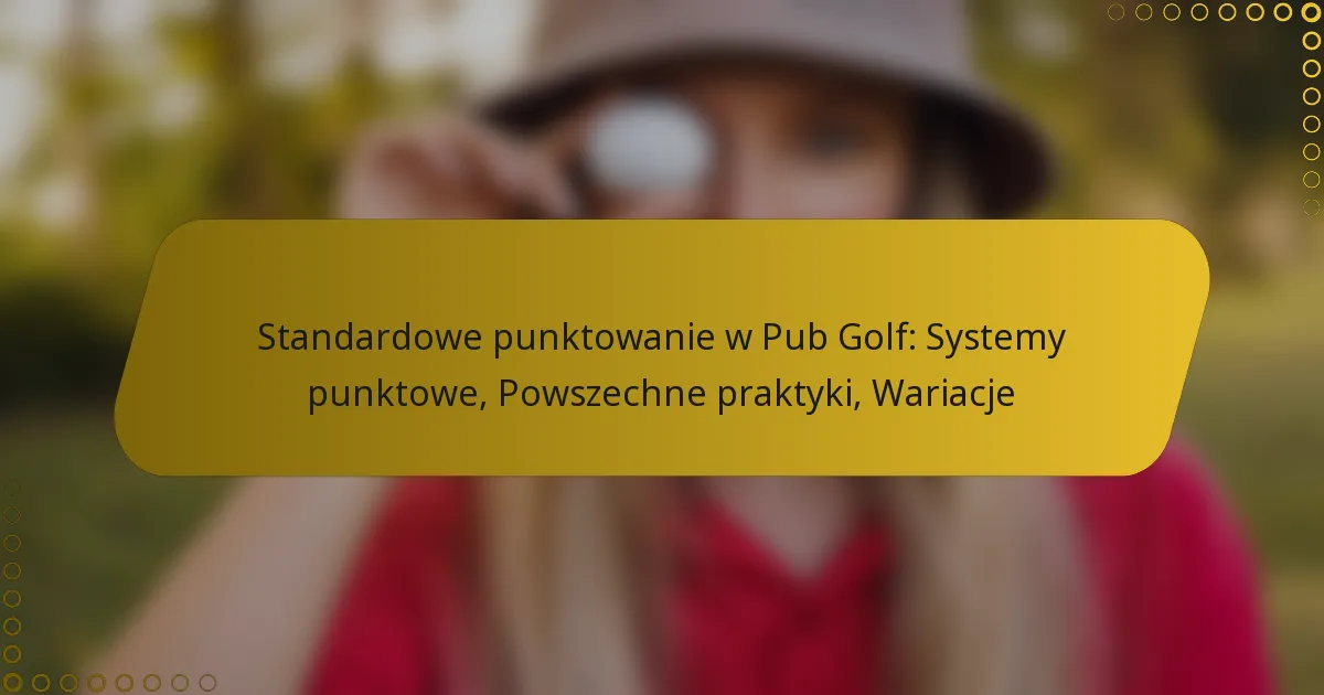 Standardowe punktowanie w Pub Golf: Systemy punktowe, Powszechne praktyki, Wariacje