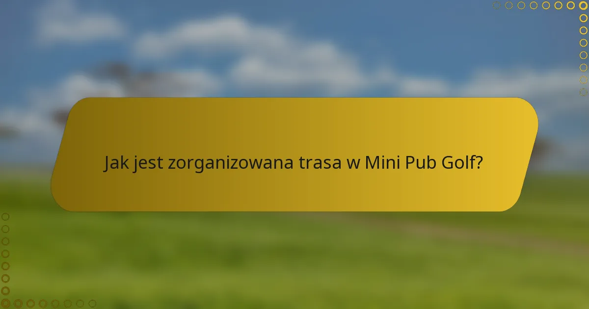 Jak jest zorganizowana trasa w Mini Pub Golf?