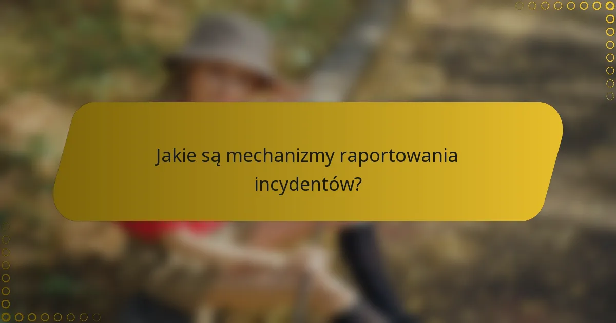 Jakie są mechanizmy raportowania incydentów?